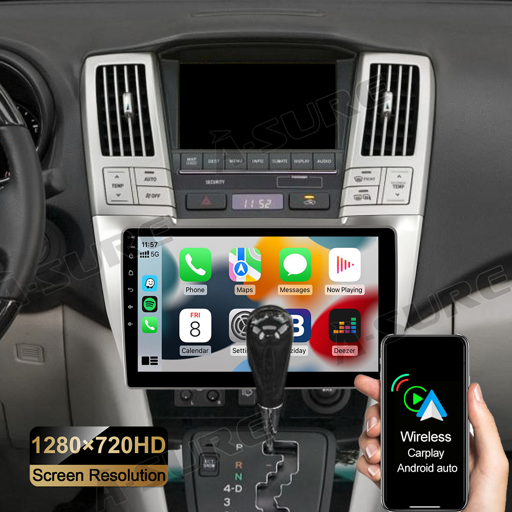 Android 11 2+32GB Wireless CarPlay Car Radio Stereo GPS for Lexus RX330/350/400H