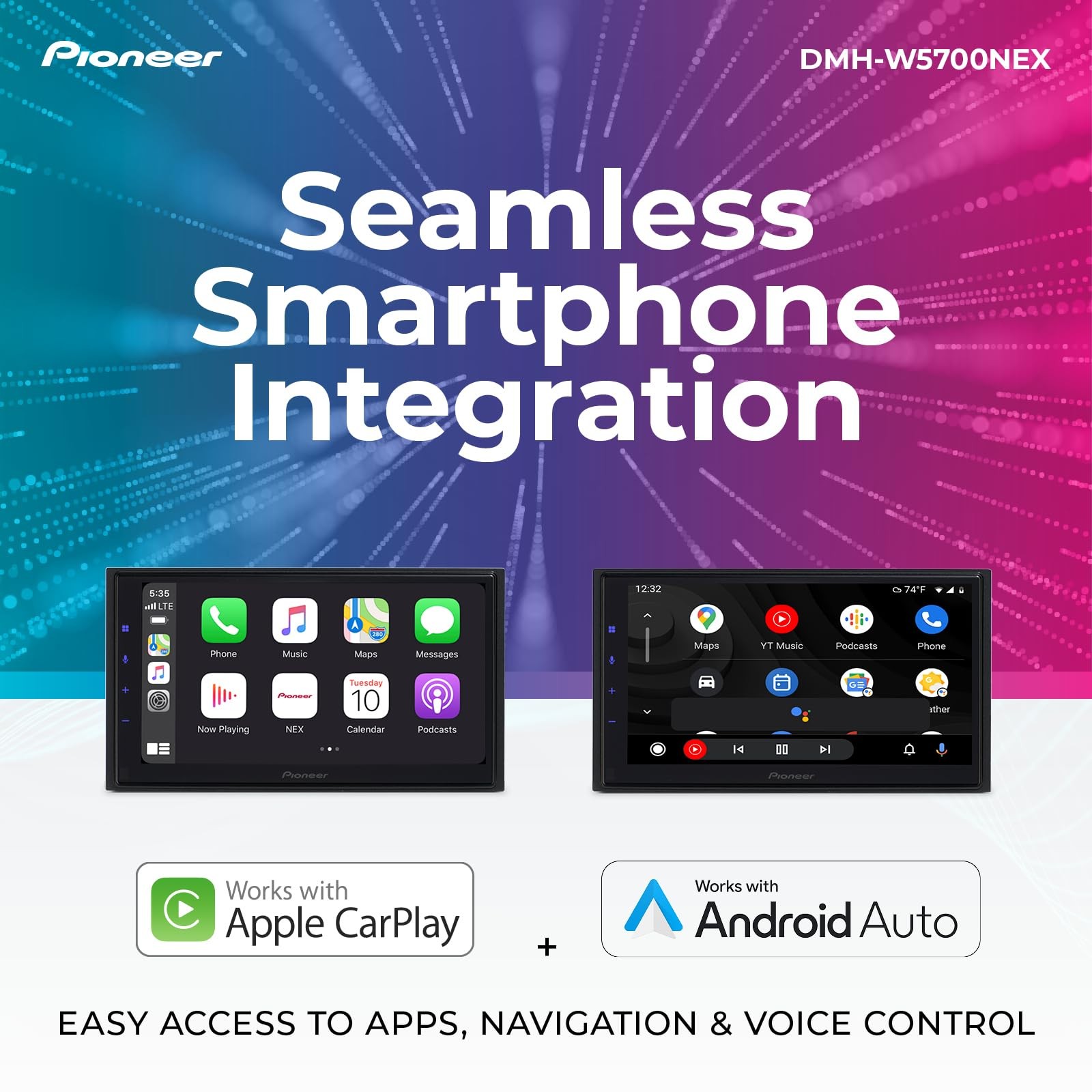 Pioneer DMH-WC5700NEX 6.8″ Capacitive Touchscreen, Amazon Alexa, Hi-Volt RCA
