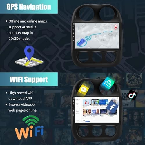 Car Radio for Jeep Compass Patriot 2010-2016, 10.1 inch Touch Screen 2+64G