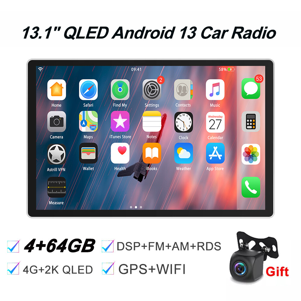13.1”Android 13 8 CORE 4+64GB Car radio stereo 4G DSP Carplay QLED Touch Screen