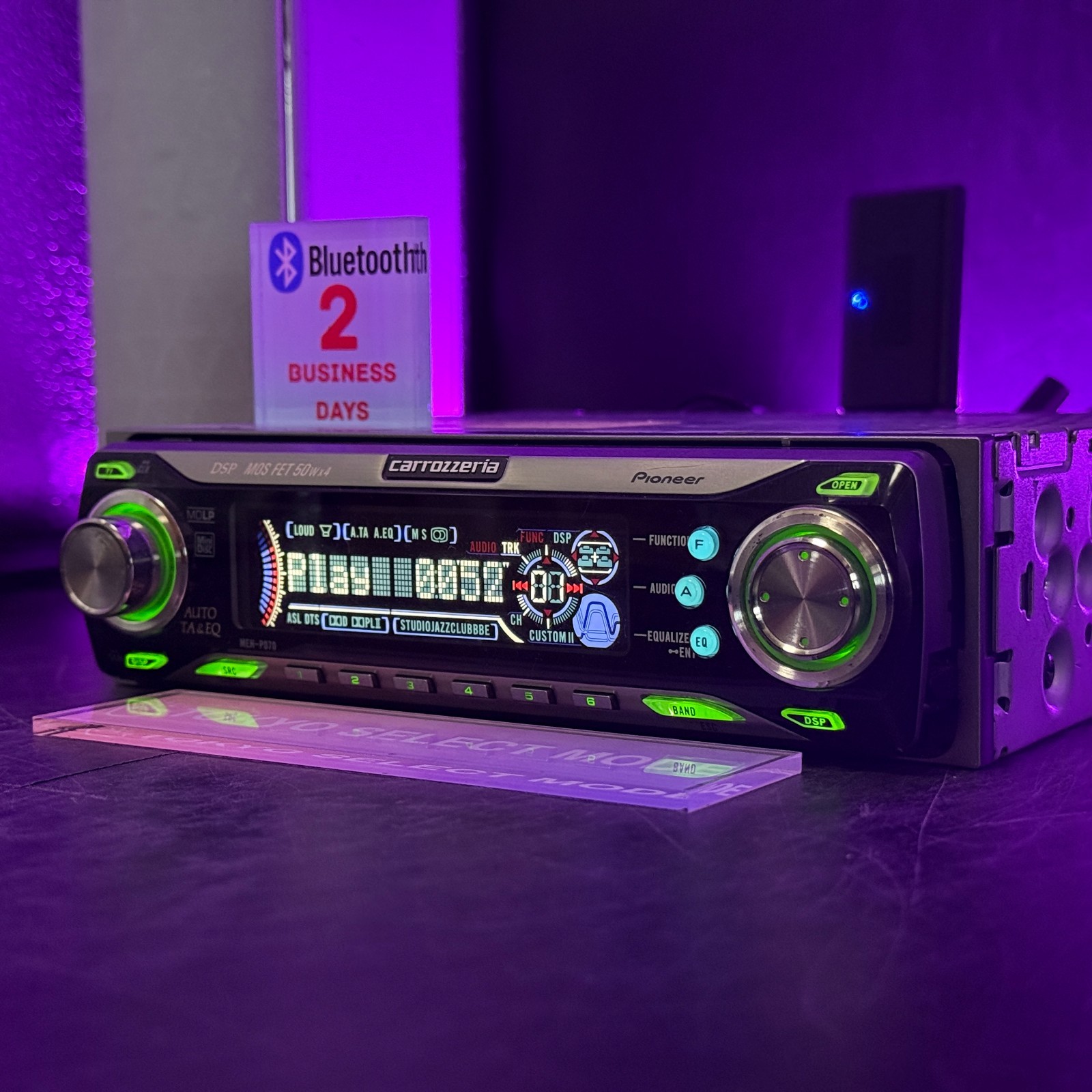 Pioneer Carrozzeria MEH-P070 Car Audio MD Player 1DIN DSP Added Bluetooth Stock