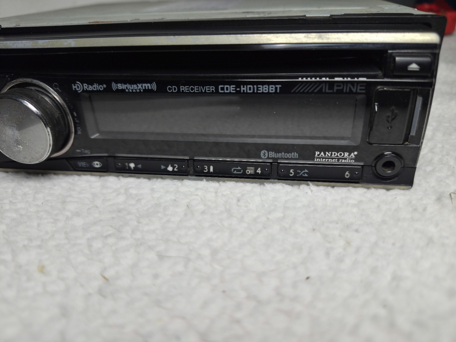 Alpine CDE-HD138BT Single Din Car Stereo w/ Case – Bluetooth CD Player Aux Usb